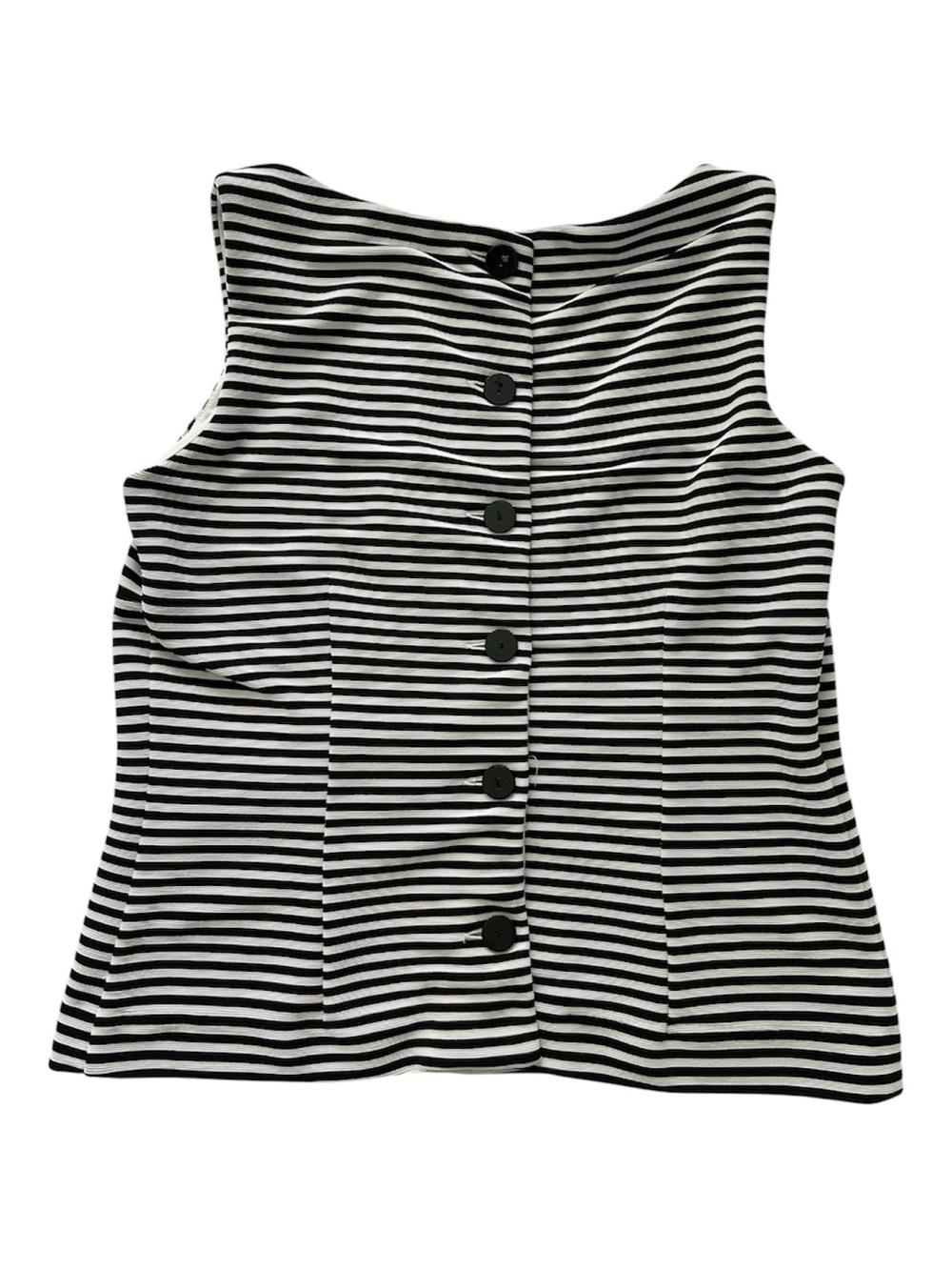 Vintage David Warren Petites New York Striped Sleeveless Boatneck Top (19” PTP) - Picture 2 of 16
